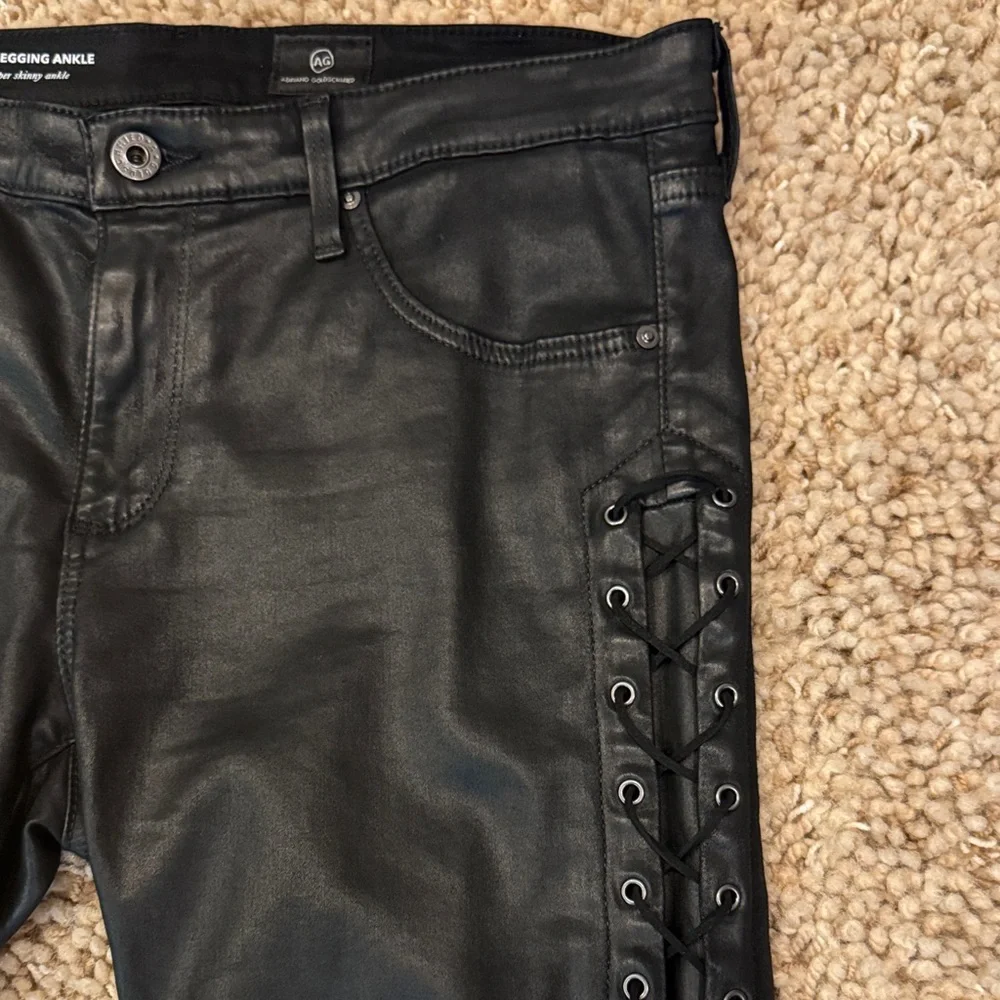 NWOT Adriano Goldschmied Legging Super Skinny Ankle Jeans Lace-Up Sides size 30 - Picture 5 of 16